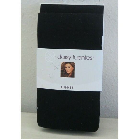 Daisy Fuentes Women's Size M/L Black Opaque Tights, 2 Pairs, 60 Denier - Picture 1 of 5